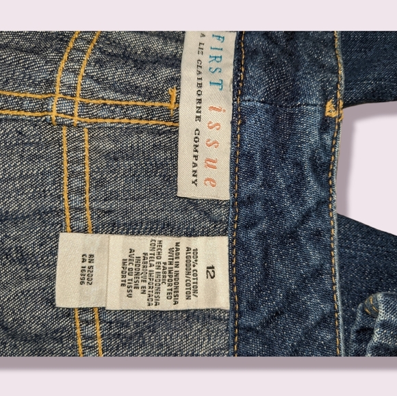 FIRST ISSUE LIZ CLAIBORNE STUDDED DENIM CAPRIS - Picture 8 of 9